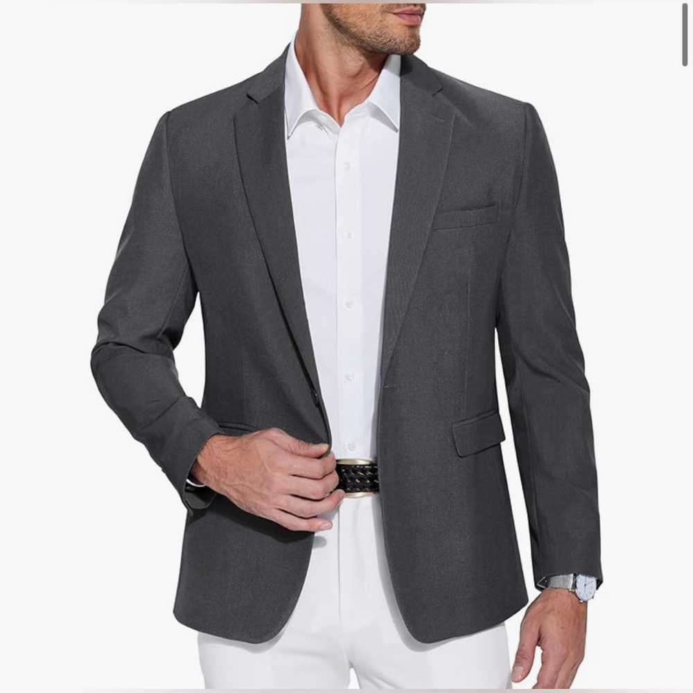 COOFANDY Men's Casual Blazer One Button Sport Coat Slim Fit Lightweight Suit